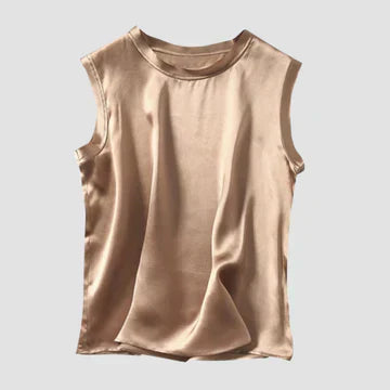 Mirla | Ärmlös Siden Satin Top-Eva Jonsson