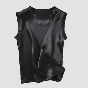 Mirla | Ärmlös Siden Satin Top-Eva Jonsson