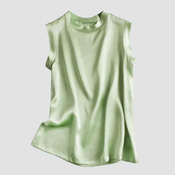 Mirla | Ärmlös Siden Satin Top-Eva Jonsson