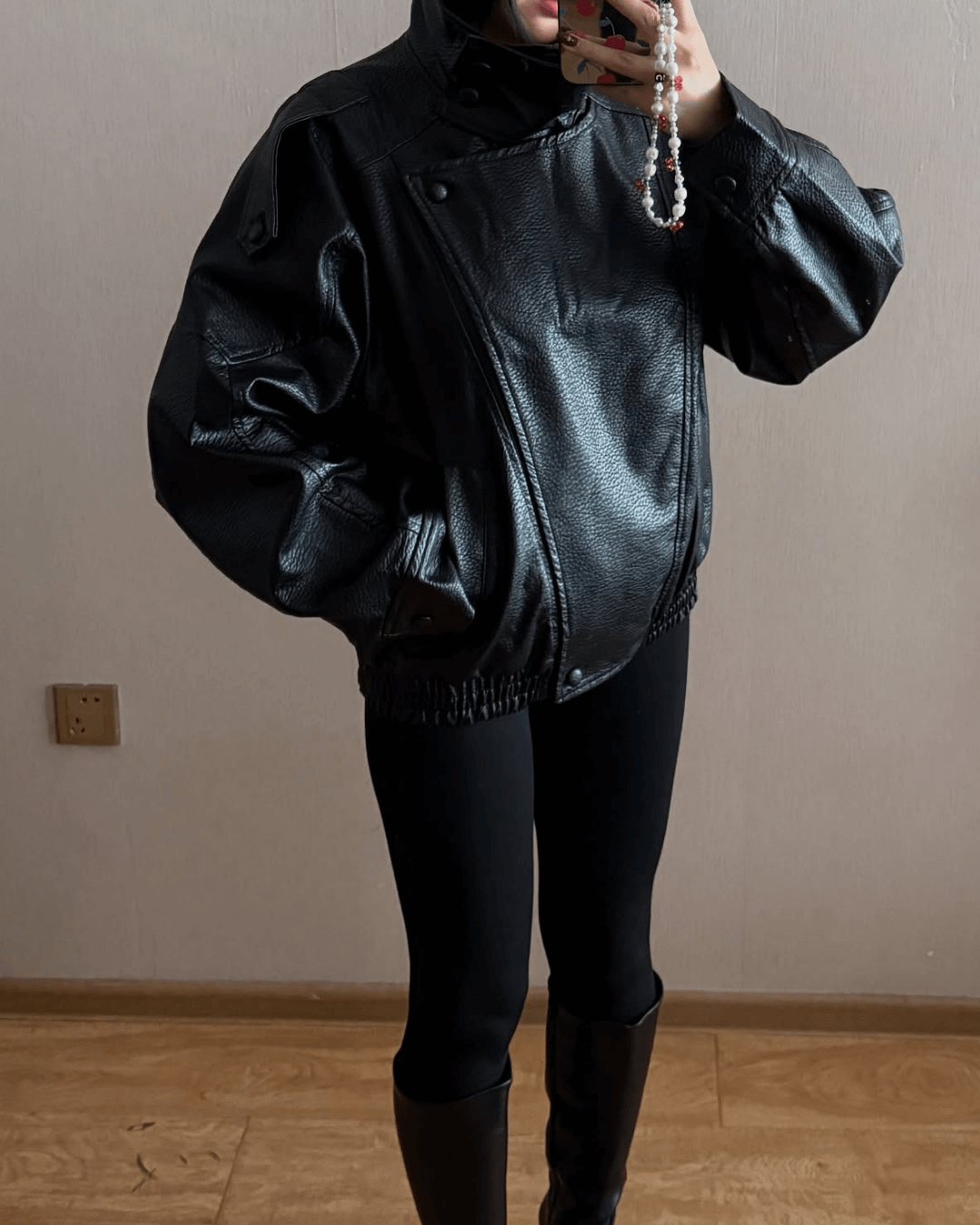 Mirla | Asymmetrisk Läderjacka-Eva Jonsson