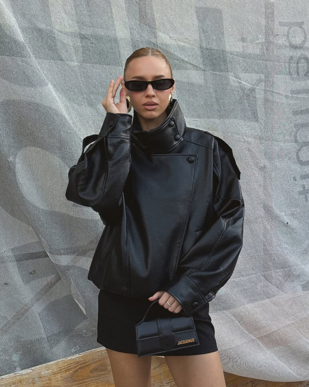 Mirla | Asymmetrisk Läderjacka-Eva Jonsson