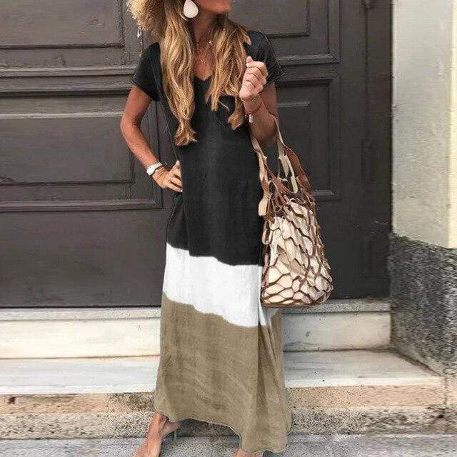 Mirla | Avslappnad Bohemisk Flerfärgad Maxi Klänning-Eva Jonsson