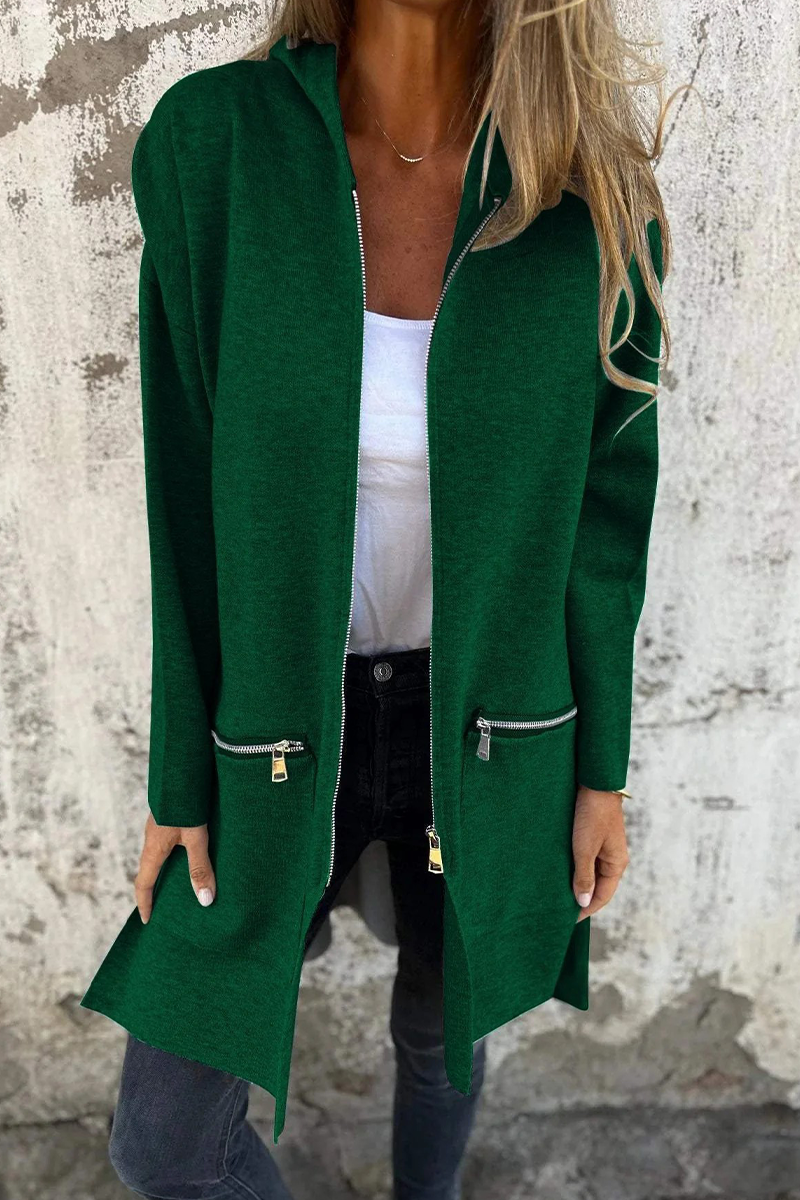 Mirla | Avslappnad Daglig Springa Dragkedja Hoodie Överklädnad - 9 Färger-Eva Jonsson