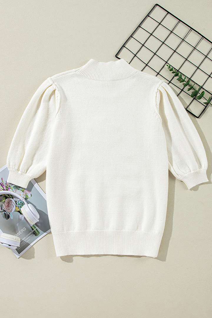Mirla | Avslappnad Julgran Paljetter Patchwork Halv Turtleneck Tröja-Eva Jonsson