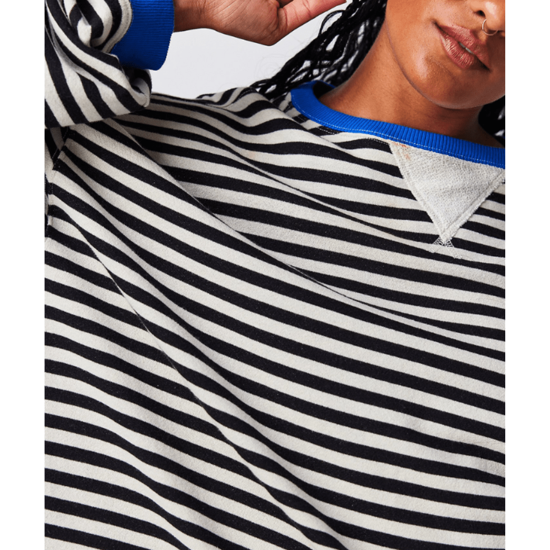 Mirla | Avslappnad Randig Dam Sweatshirt-Eva Jonsson
