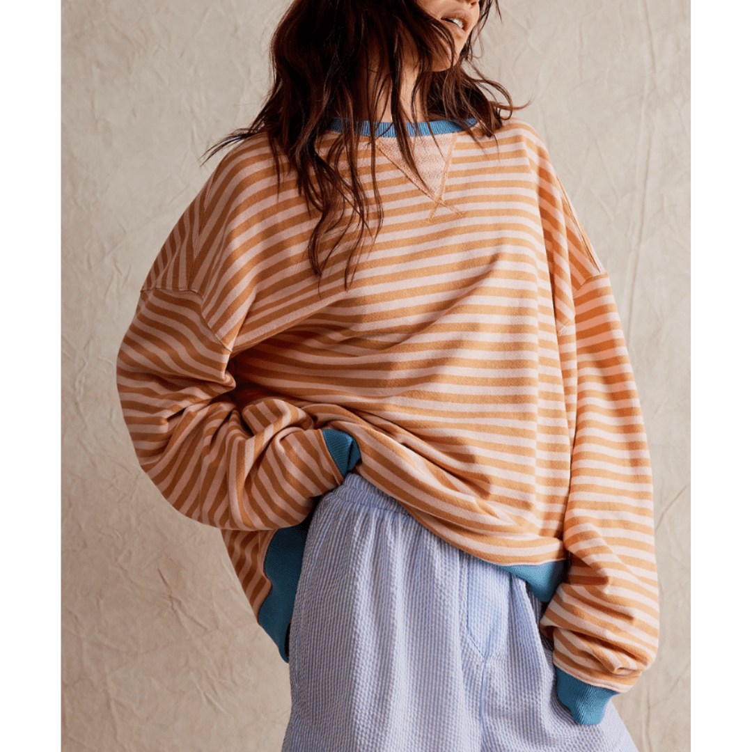 Mirla | Avslappnad Randig Dam Sweatshirt-Eva Jonsson