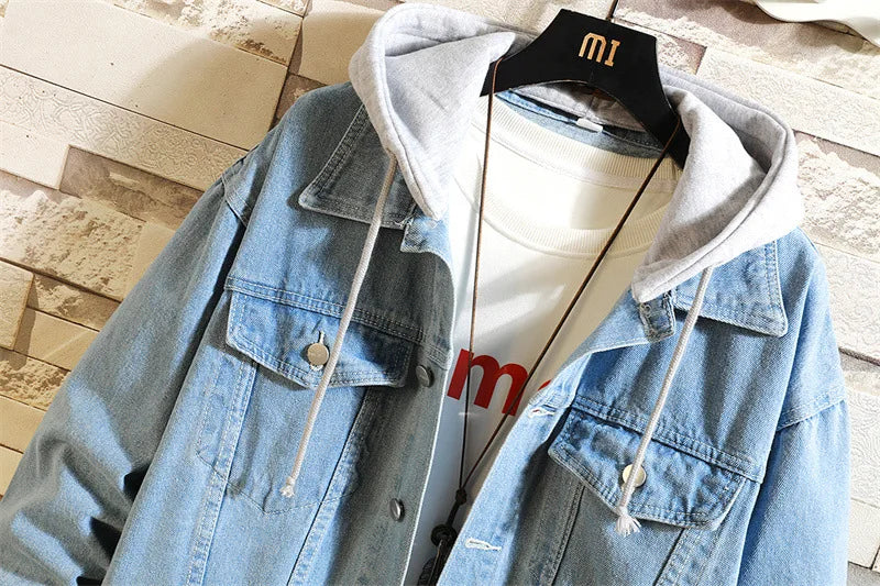 Mirla | Avtagbar denimjacka med huva för män-Eva Jonsson