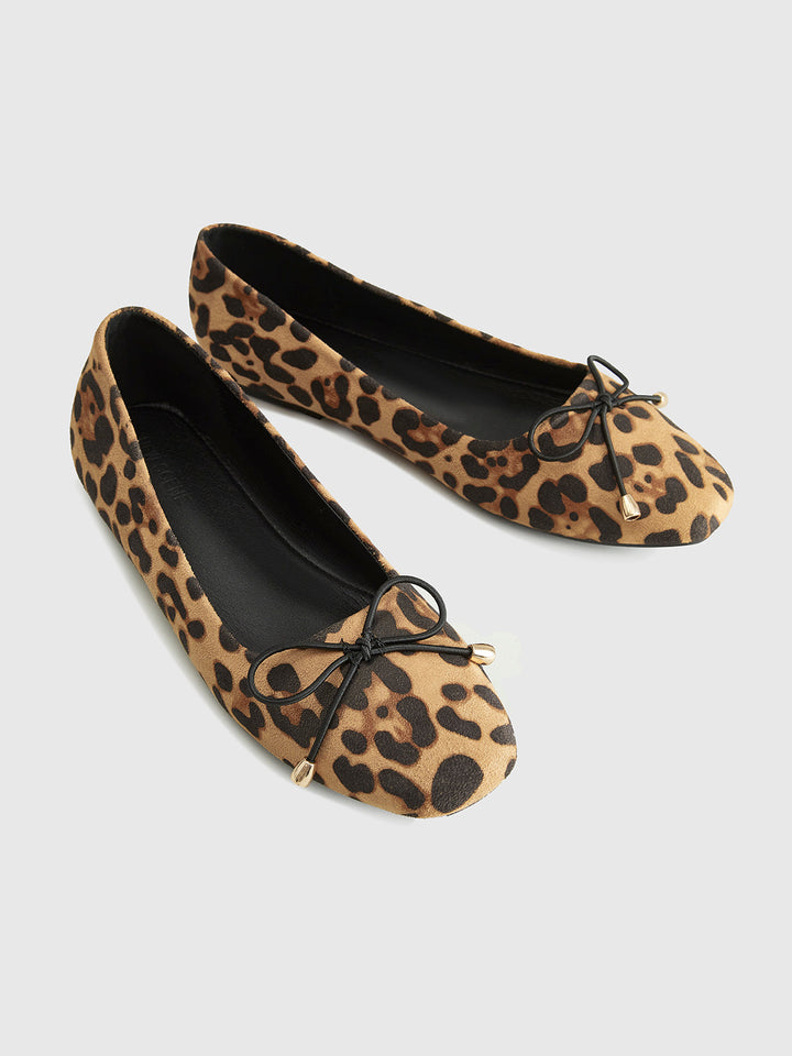 Mirla | Båge Dekor Leopardtryck Ballerinas-Eva Jonsson