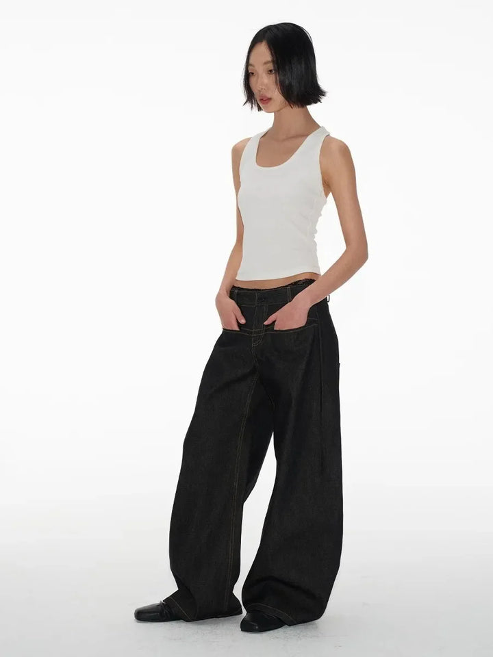 Mirla | Baggy Låg Midja Jeans Damer-Eva Jonsson