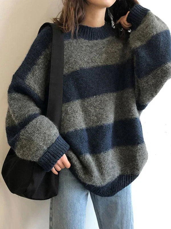 Mirla | Bekväm, Elegant Oversized Stickad Tröja för Kvinnor-Eva Jonsson