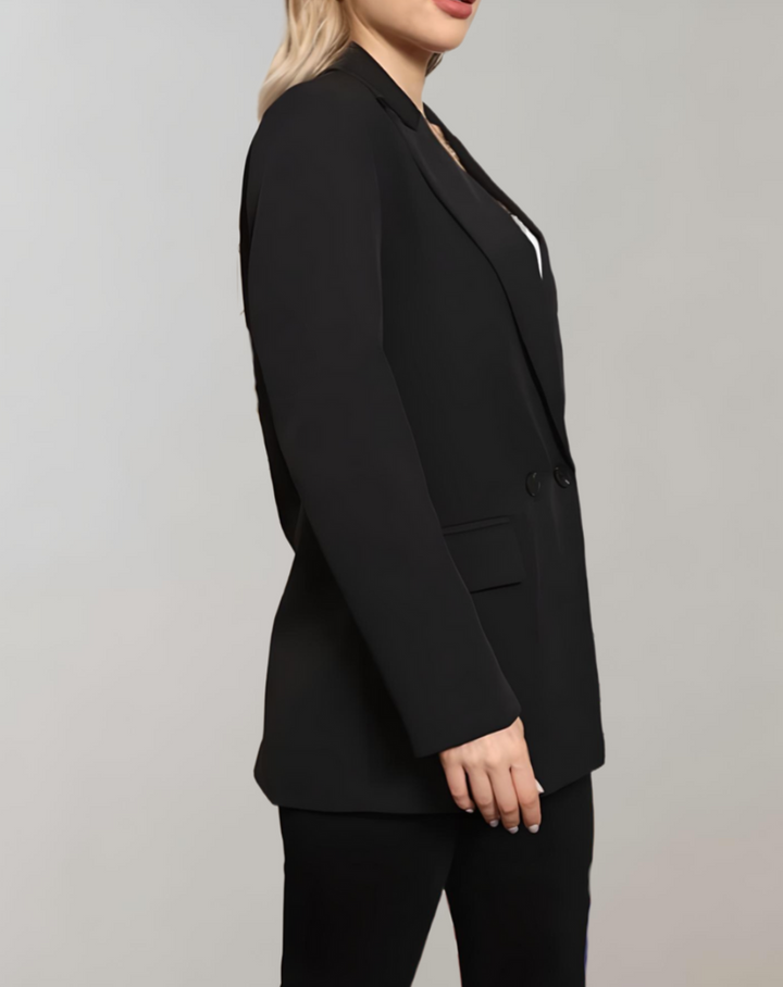 Mirla | Bekväm Enfärgad Formell Större Krage Blazert-Eva Jonsson