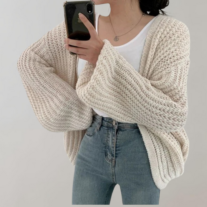 Mirla | Bekväm Grovstickad Cardigan för Damer-Eva Jonsson
