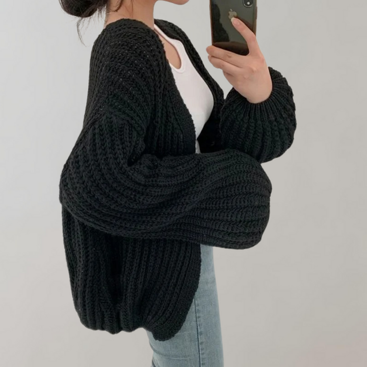 Mirla | Bekväm Grovstickad Cardigan för Damer-Eva Jonsson