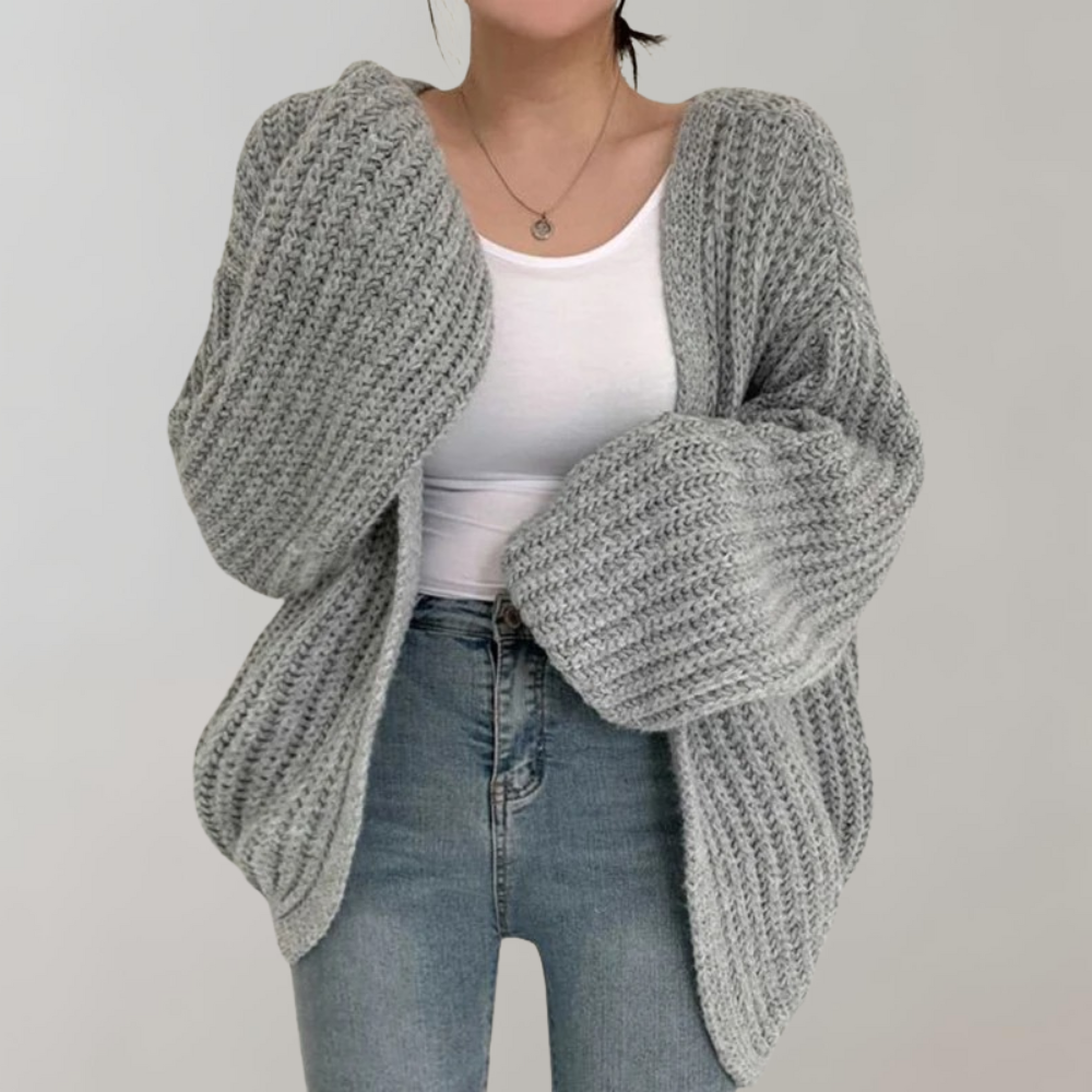 Mirla | Bekväm Grovstickad Cardigan för Damer-Eva Jonsson
