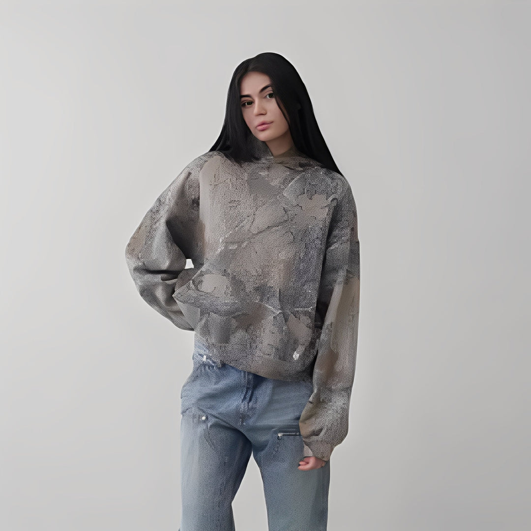 Mirla | Bekväm Kamouflage-Mönster-Hooodie-Eva Jonsson
