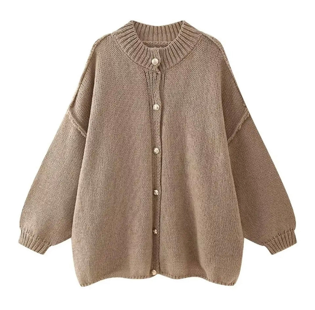 Mirla | Bekväm Oversized Stickad Kofta-Tröja-Eva Jonsson