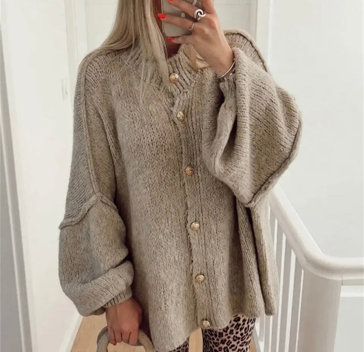 Mirla | Bekväm Oversized Stickad Kofta-Tröja-Eva Jonsson