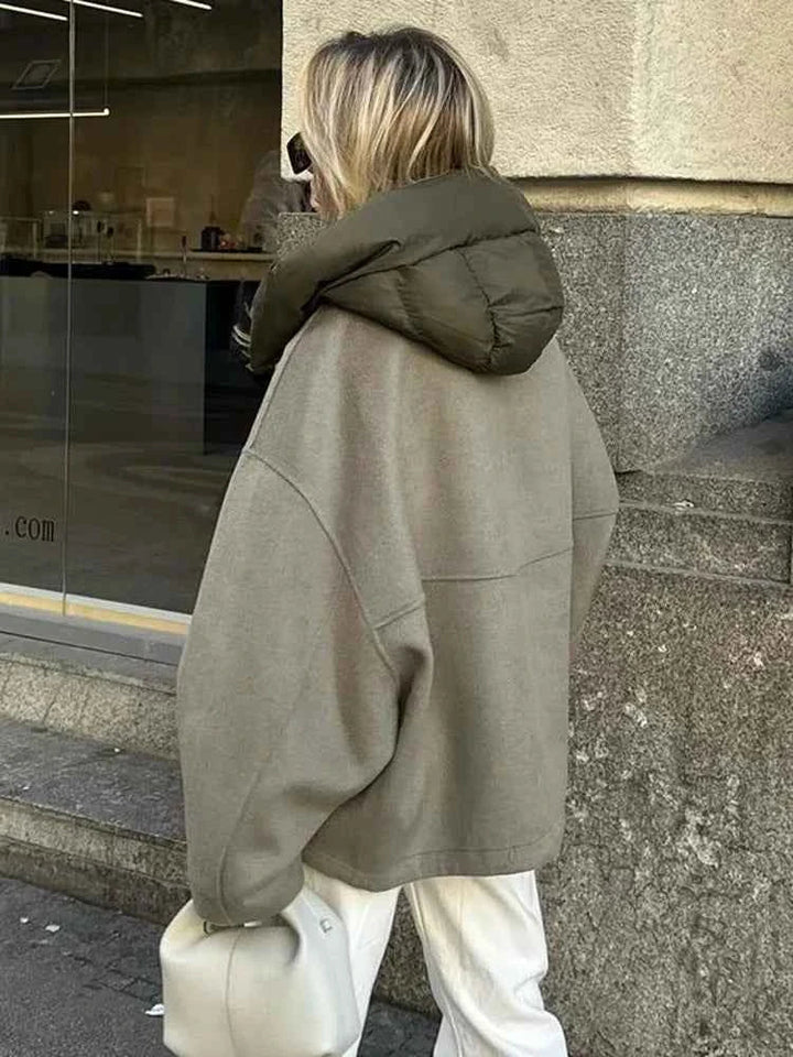 Mirla | Bekväm Överstor Steppad Hoodiejacka-Eva Jonsson