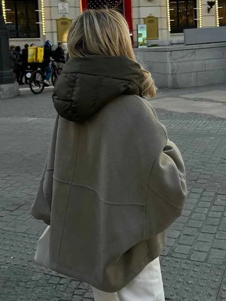 Mirla | Bekväm Överstor Steppad Hoodiejacka-Eva Jonsson