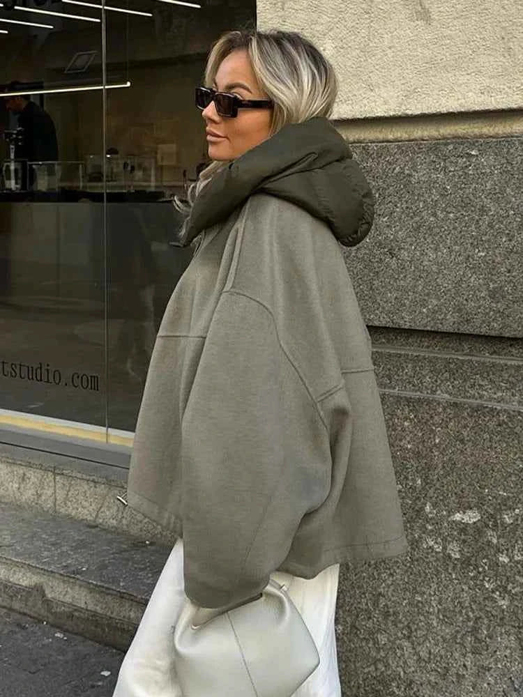 Mirla | Bekväm Överstor Steppad Hoodiejacka-Eva Jonsson