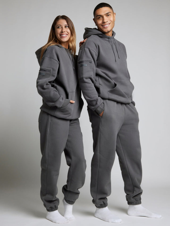 Mirla | Bekväm Rese-Hoodie med Flygplansläge Grafik-Eva Jonsson