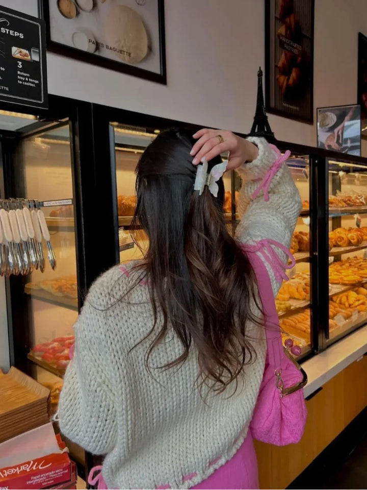 Mirla | Bekväm Stickad Tröja med Kontrasterande Detaljer-Eva Jonsson
