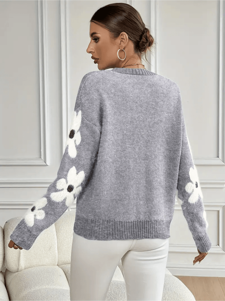 Mirla | Bekväm sweatshirt med blommönster-Eva Jonsson