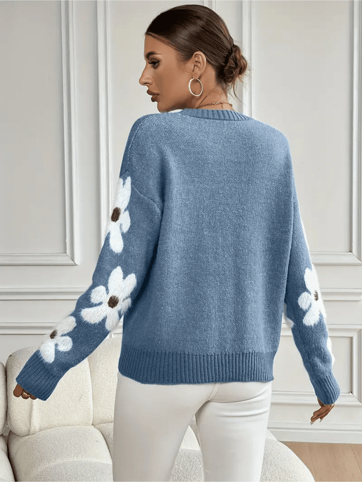 Mirla | Bekväm sweatshirt med blommönster-Eva Jonsson