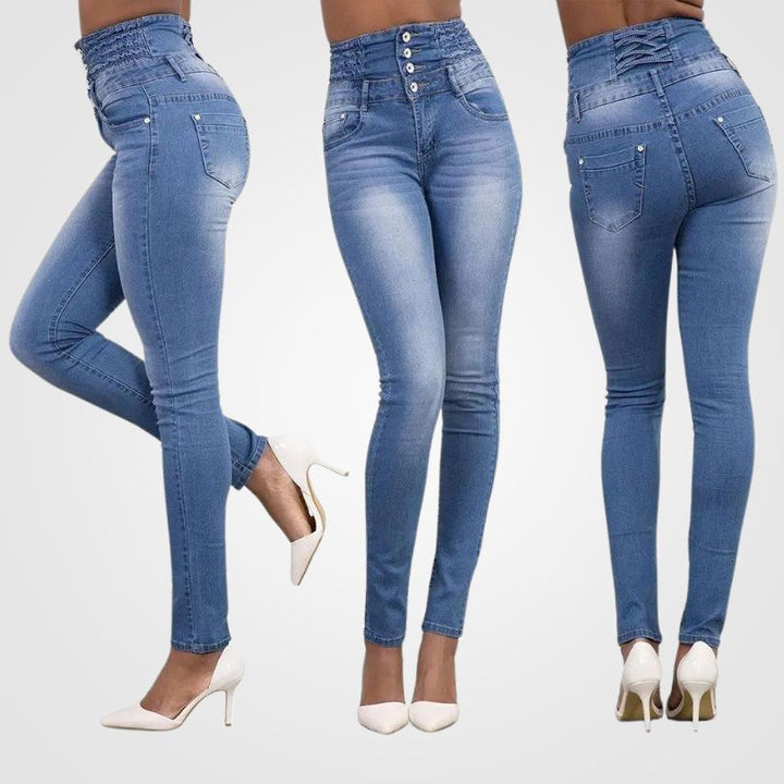 Mirla | Bekväma högmidjade jeans-Eva Jonsson
