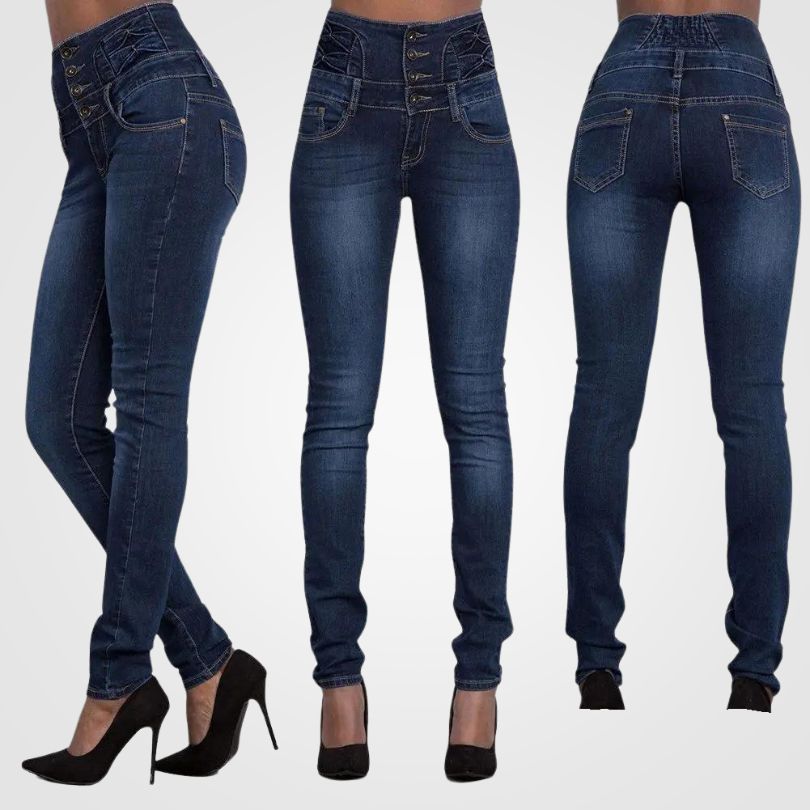 Mirla | Bekväma högmidjade jeans-Eva Jonsson