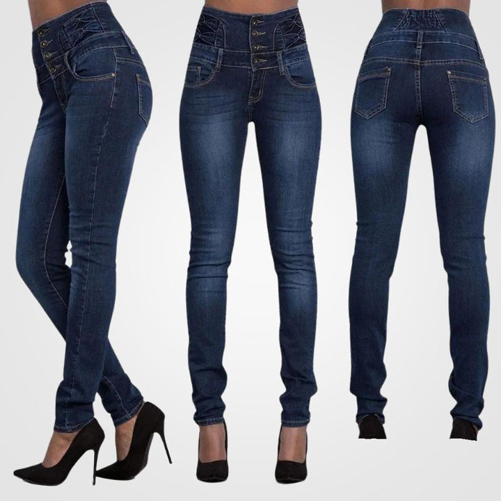 Mirla | Bekväma högmidjade jeans-Eva Jonsson