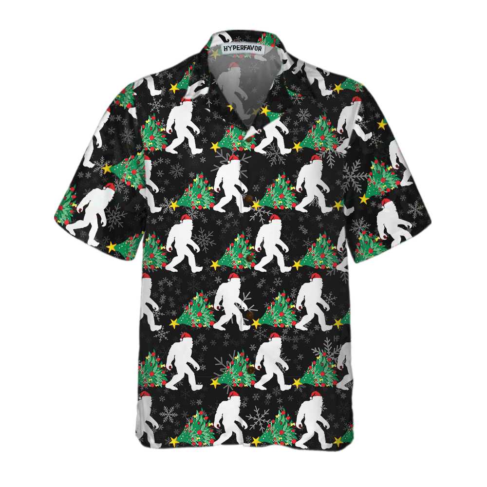 Mirla | Bigfoot För Jul Hawaiian Shirt Bigfoot Julskjorta Rolig Julklapp Idé-Eva Jonsson