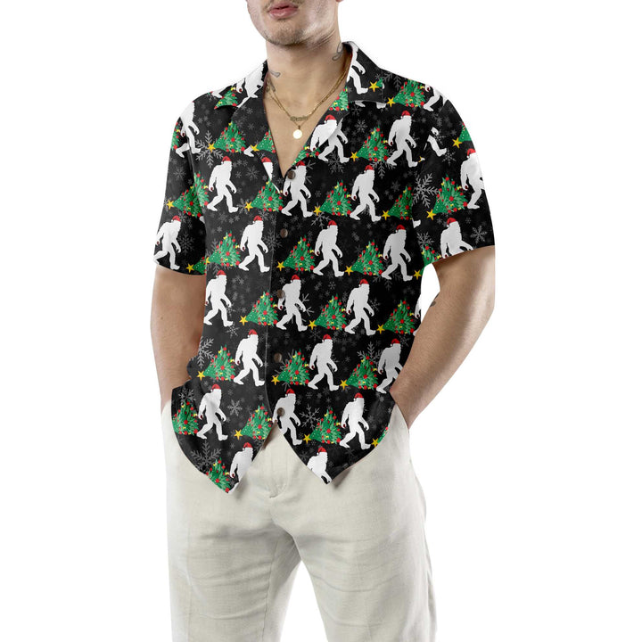 Mirla | Bigfoot För Jul Hawaiian Shirt Bigfoot Julskjorta Rolig Julklapp Idé-Eva Jonsson