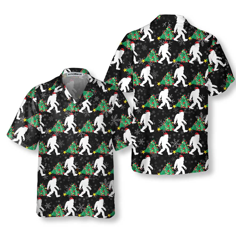Mirla | Bigfoot För Jul Hawaiian Shirt Bigfoot Julskjorta Rolig Julklapp Idé-Eva Jonsson