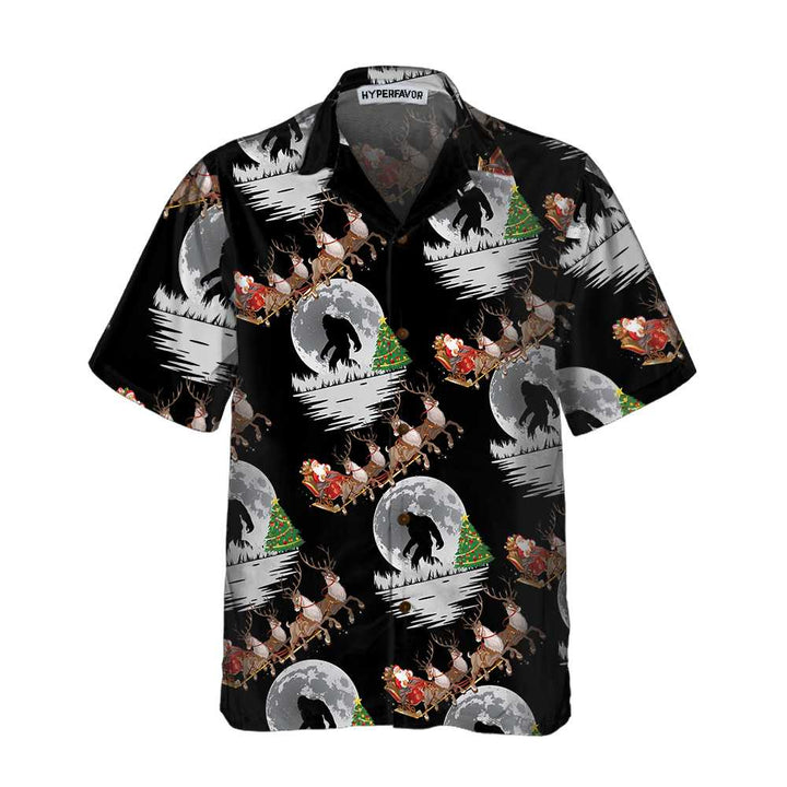 Mirla | Bigfoot & Jultomten På Julafton Hawaiian Shirt Roliga Julskjortor För Män-Eva Jonsson