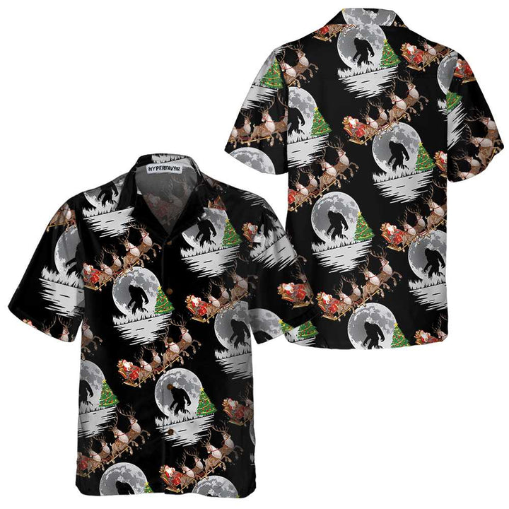 Mirla | Bigfoot & Jultomten På Julafton Hawaiian Shirt Roliga Julskjortor För Män-Eva Jonsson