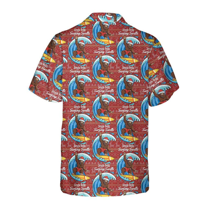 Mirla | Bigfoot Surfing Jul Hawaii Shirt Roligt Jul Bigfoot Shirt Bästa Julklappidé-Eva Jonsson