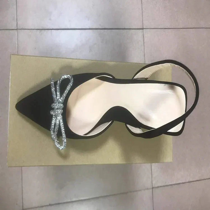 Mirla | Blå Damer Muellerschuhe Baotou Schleife Spets Högklackade Sommarmode Hundra Sexiga Damer Sandaler Skor Sandaler Höga Klackar-Eva Jonsson