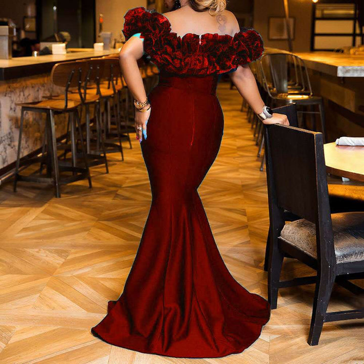 Mirla | Blatt Rynka En Axeln Figursydd Mini Drag Klänning-Eva Jonsson