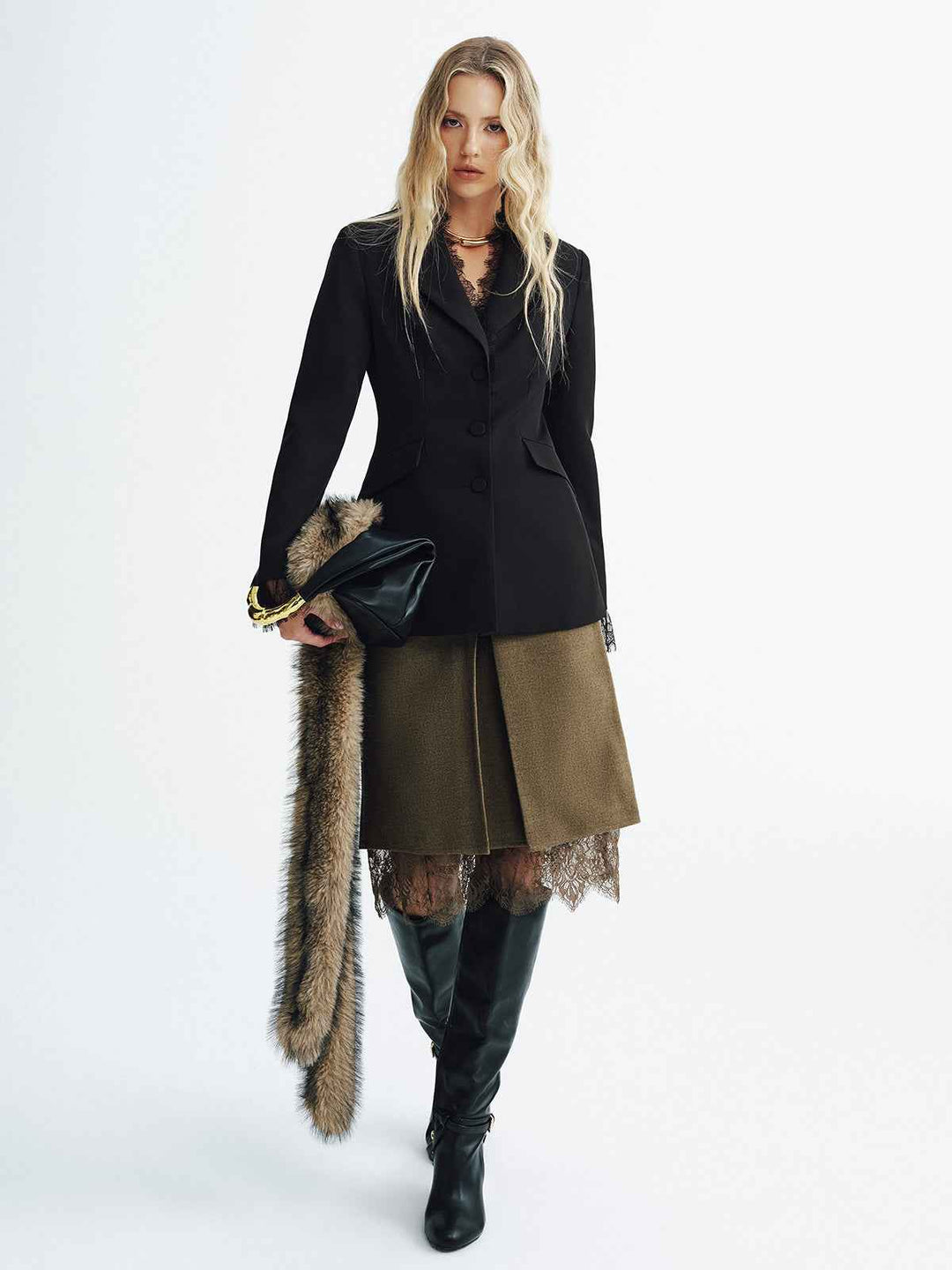 Mirla | Blazer - Eleganta Spetsdetaljer med Slim Fit Design-Eva Jonsson