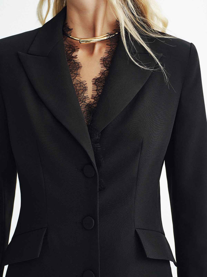 Mirla | Blazer - Eleganta Spetsdetaljer med Slim Fit Design-Eva Jonsson