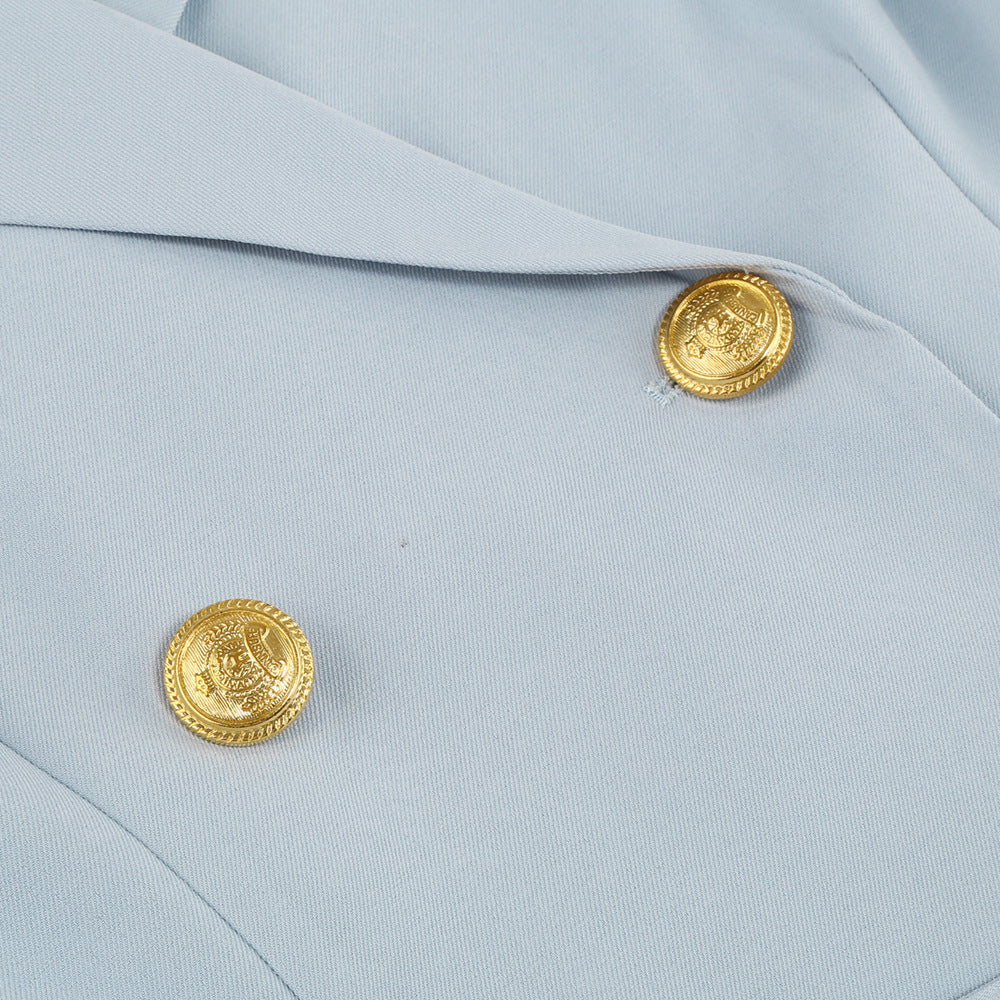 Mirla | Blazer Mini Klänning med Bälte och Gyldene Knapppdetaljer-Eva Jonsson