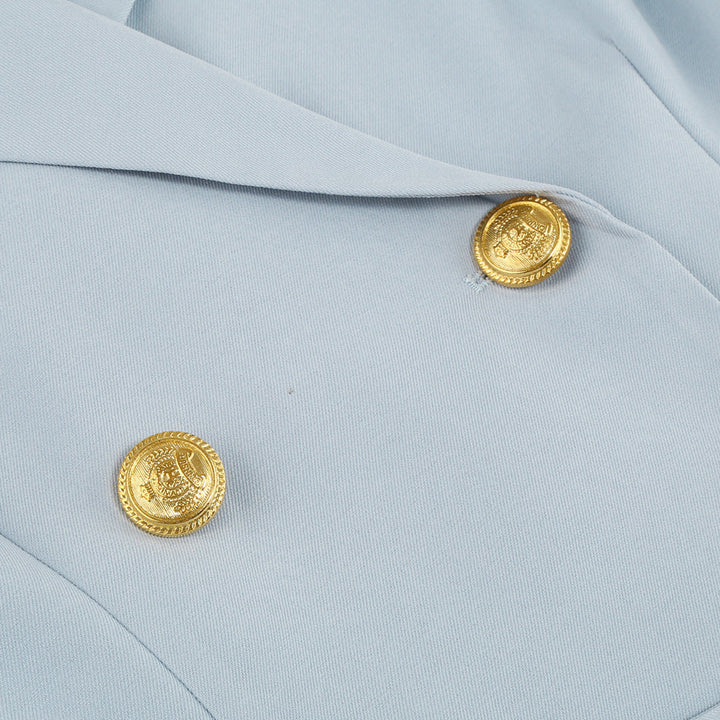 Mirla | Blazer Mini Klänning med Bälte och Gyldene Knapppdetaljer-Eva Jonsson