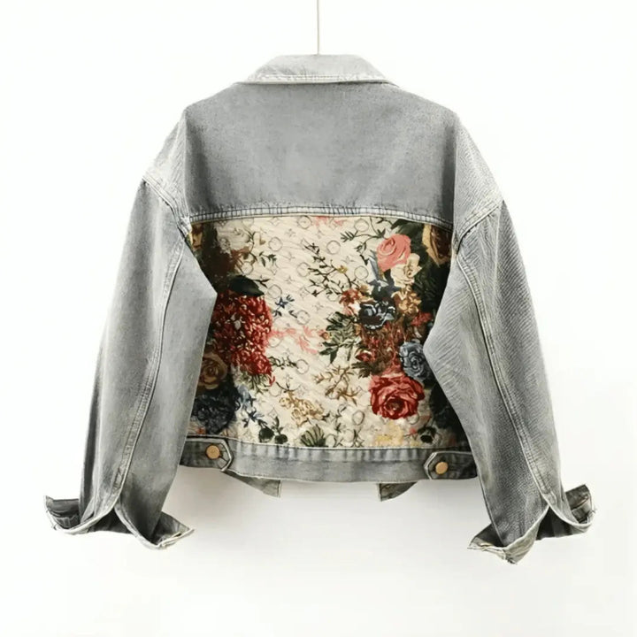 Mirla | Blommig Denim Jacka-Eva Jonsson