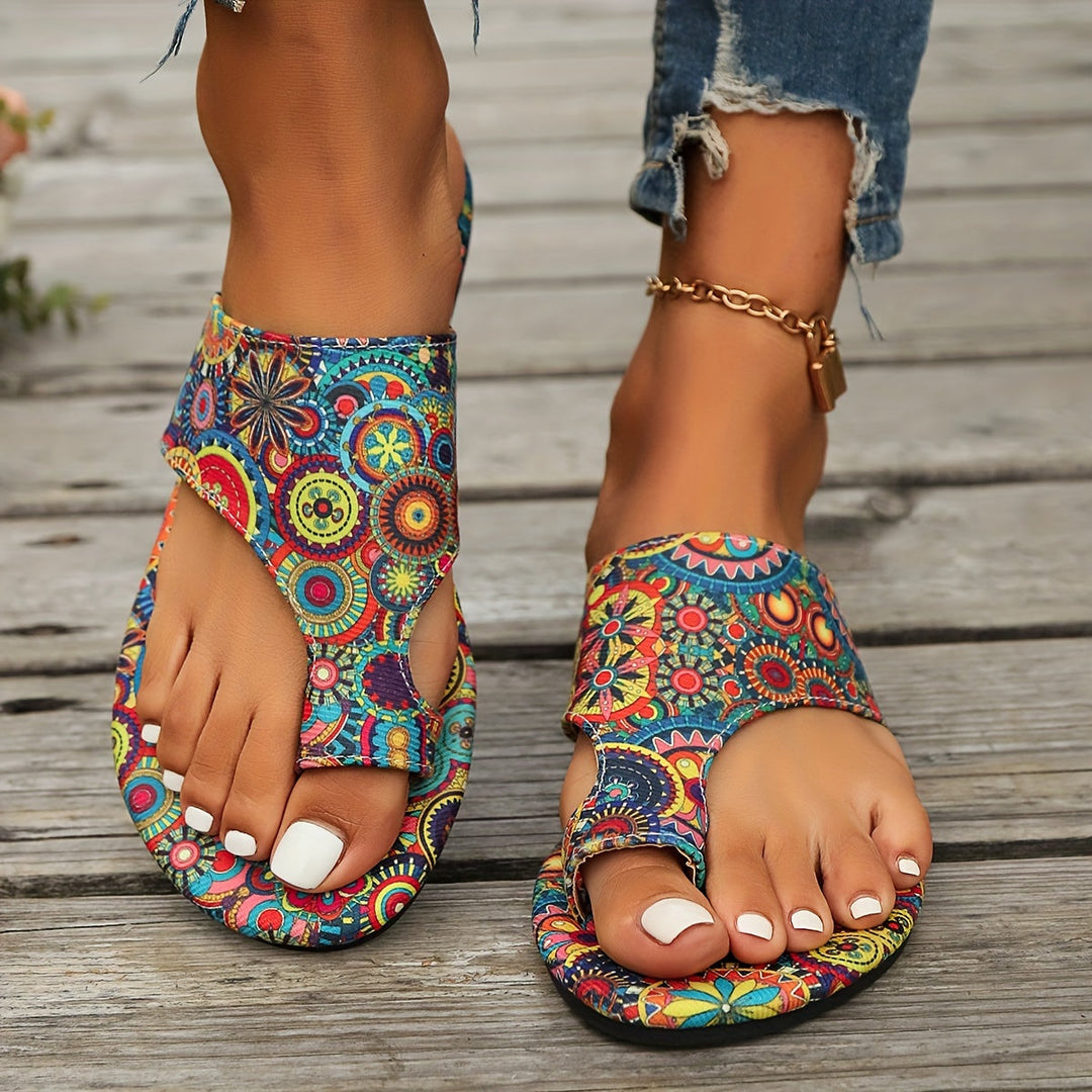 Mirla | Blommiga Flip Flops för kvinnor-Eva Jonsson