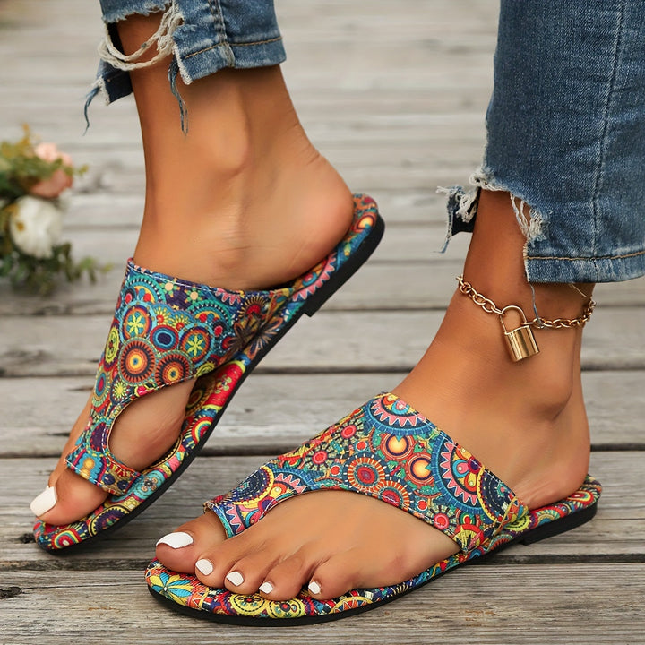 Mirla | Blommiga Flip Flops för kvinnor-Eva Jonsson