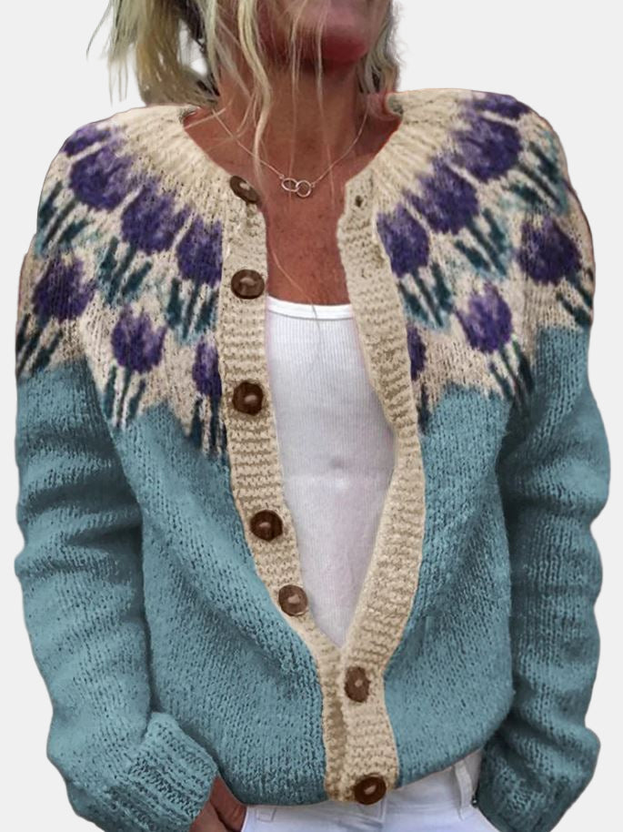 Mirla | Blommönster Cardigan-Eva Jonsson
