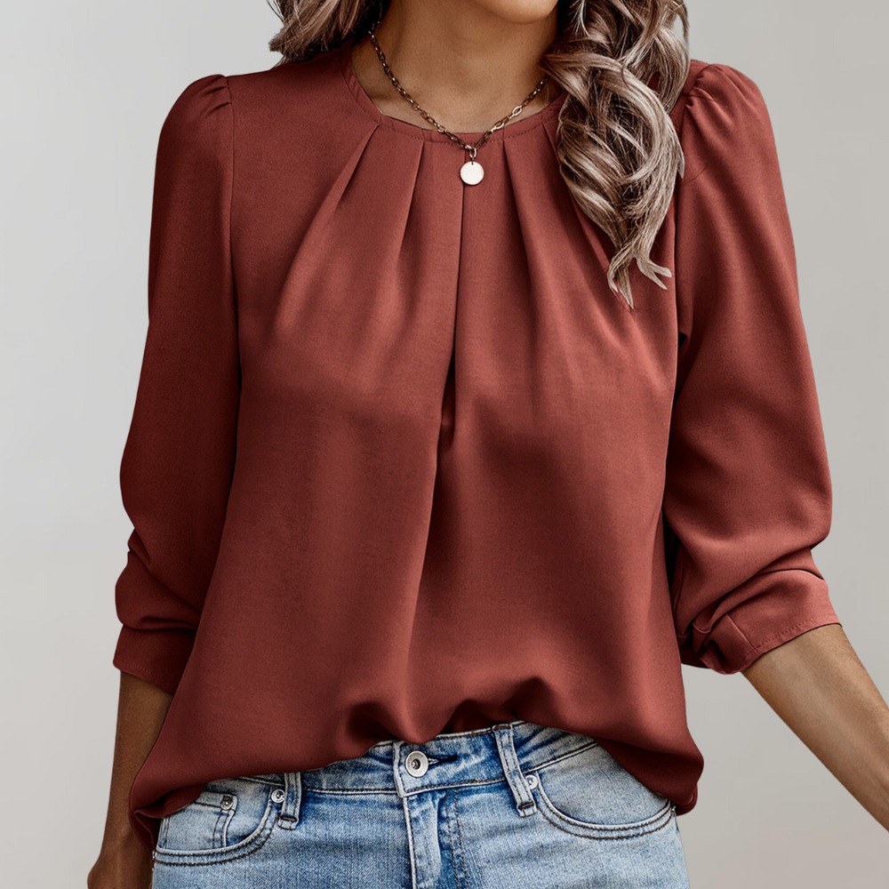 Mirla | Blus Dam Fåll Puffärmar Blus-Eva Jonsson