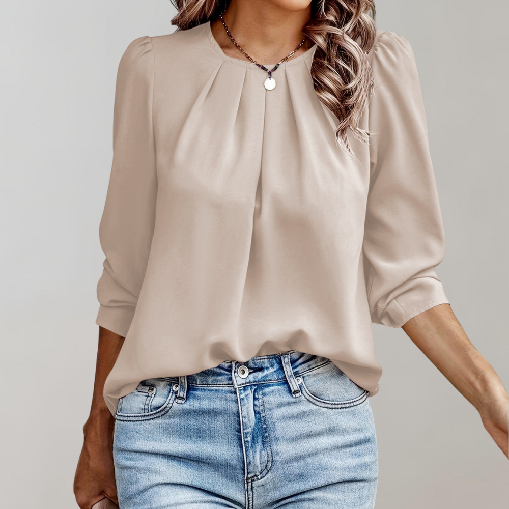 Mirla | Blus Dam Fåll Puffärmar Blus-Eva Jonsson