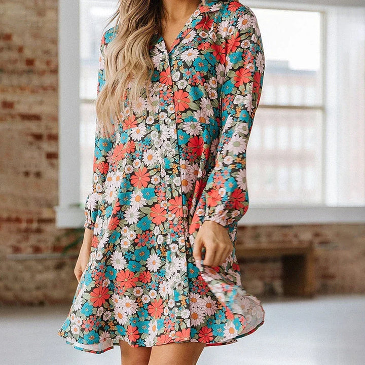 Mirla | Blusklänning med blommönster-Eva Jonsson